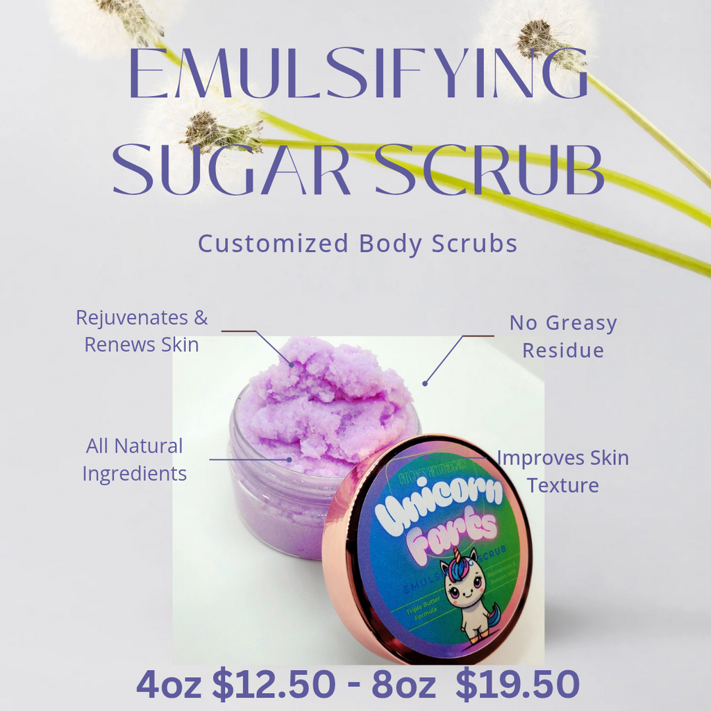 Vitches Apothecary Vegan Emulsifying Sugar Scrub - Creamy Exfoliant